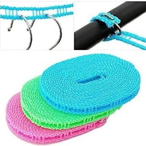 5 Meters Windproof Anti-Slip Clothes Drying Rope with Hooks