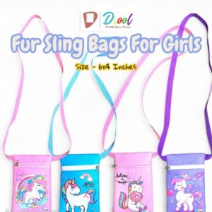 Velvet finish sling bag unicorn